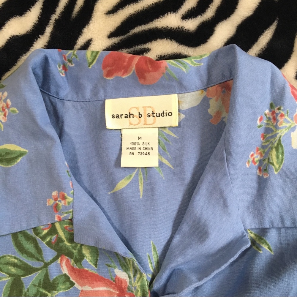 Silk Tropical Button Down - image 4